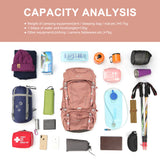 MOUNTAINTOP® 60L Women's Trekking Backpack with Rain Cover - mountaintopoutdoor
